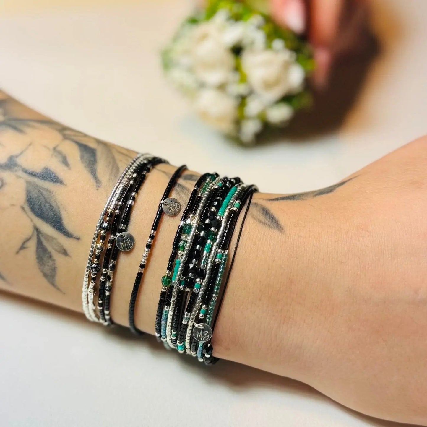 Bracelet multi tours en Argent 925 “Hanaë” - Mahana Bijoux