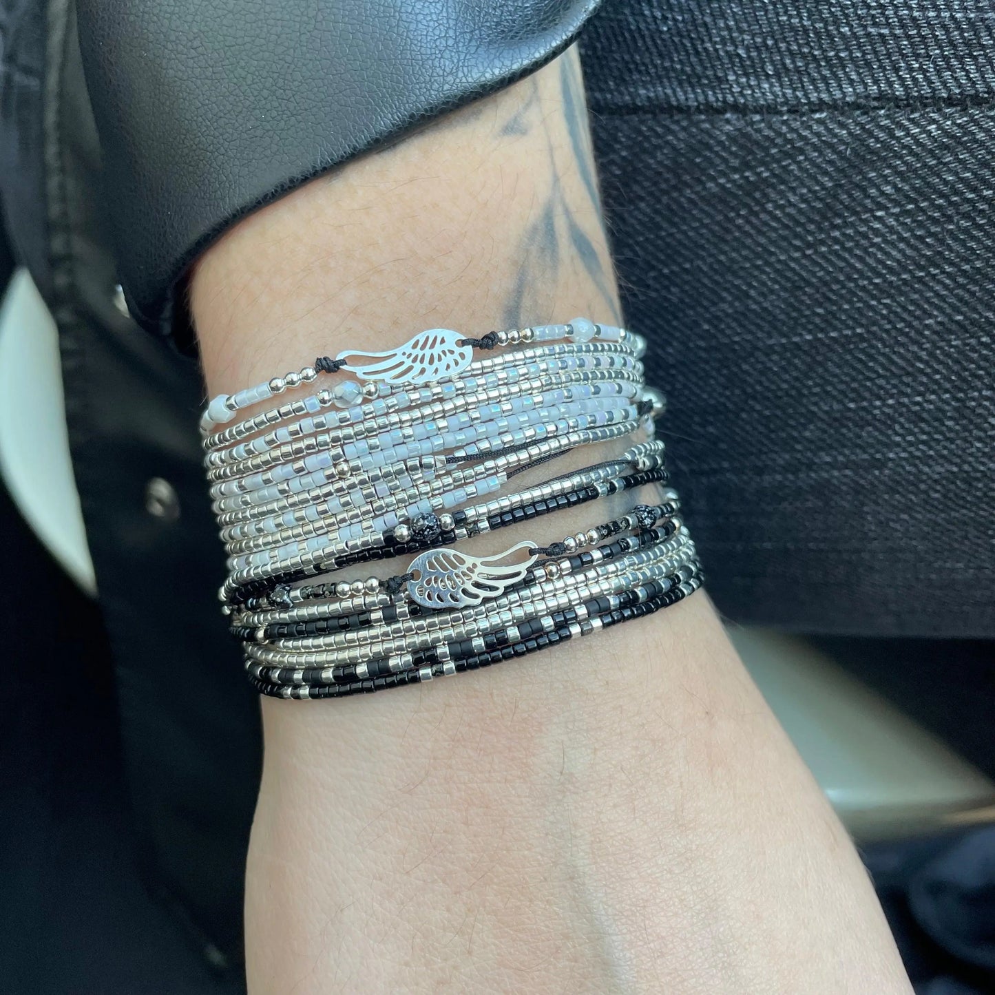 Bracelet multi tours en argent 925 “Ange ou Démon” - Mahana Bijoux
