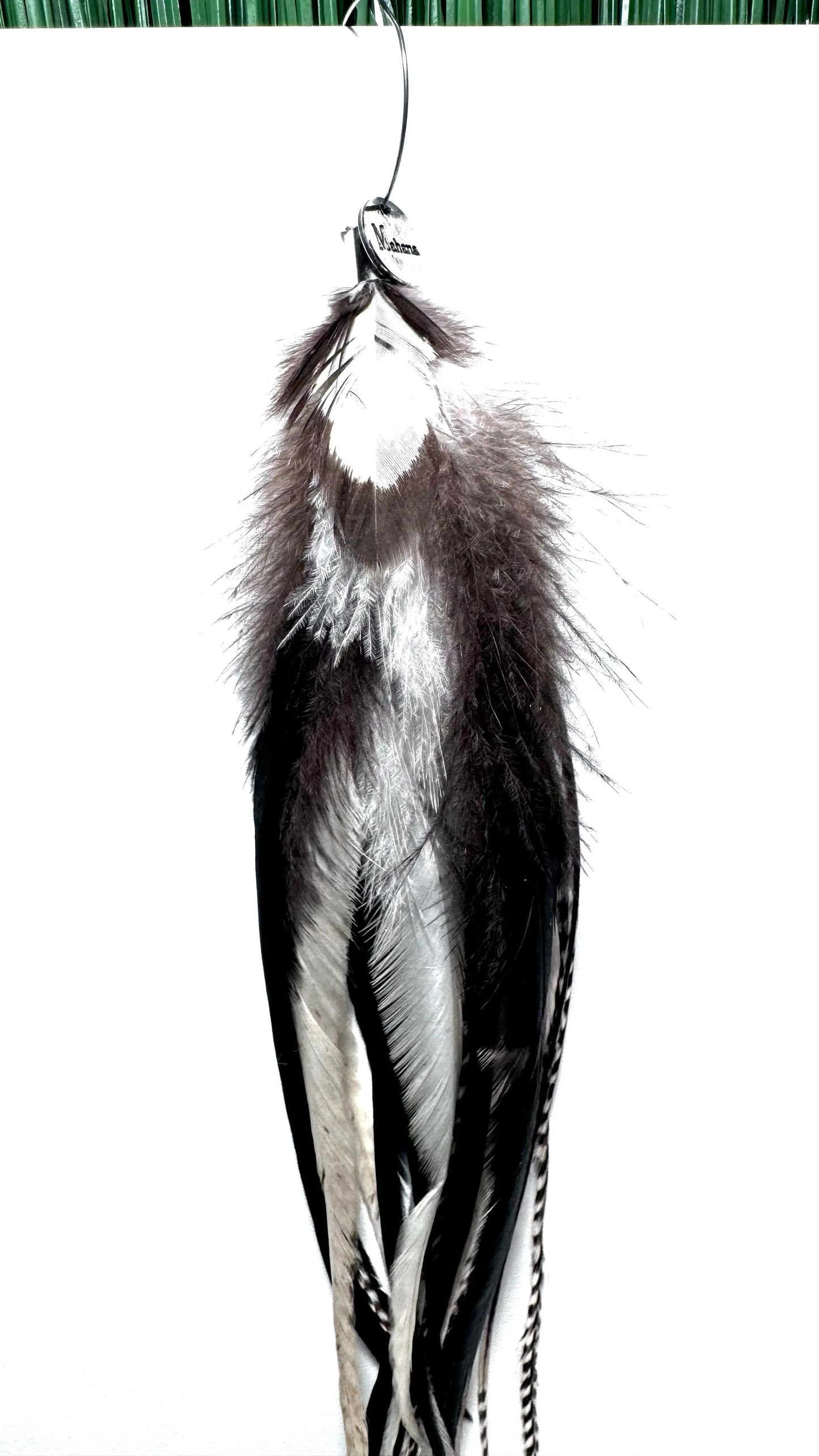 Boucle d'oreille en plumes naturelles XXL - Mahana Bijoux