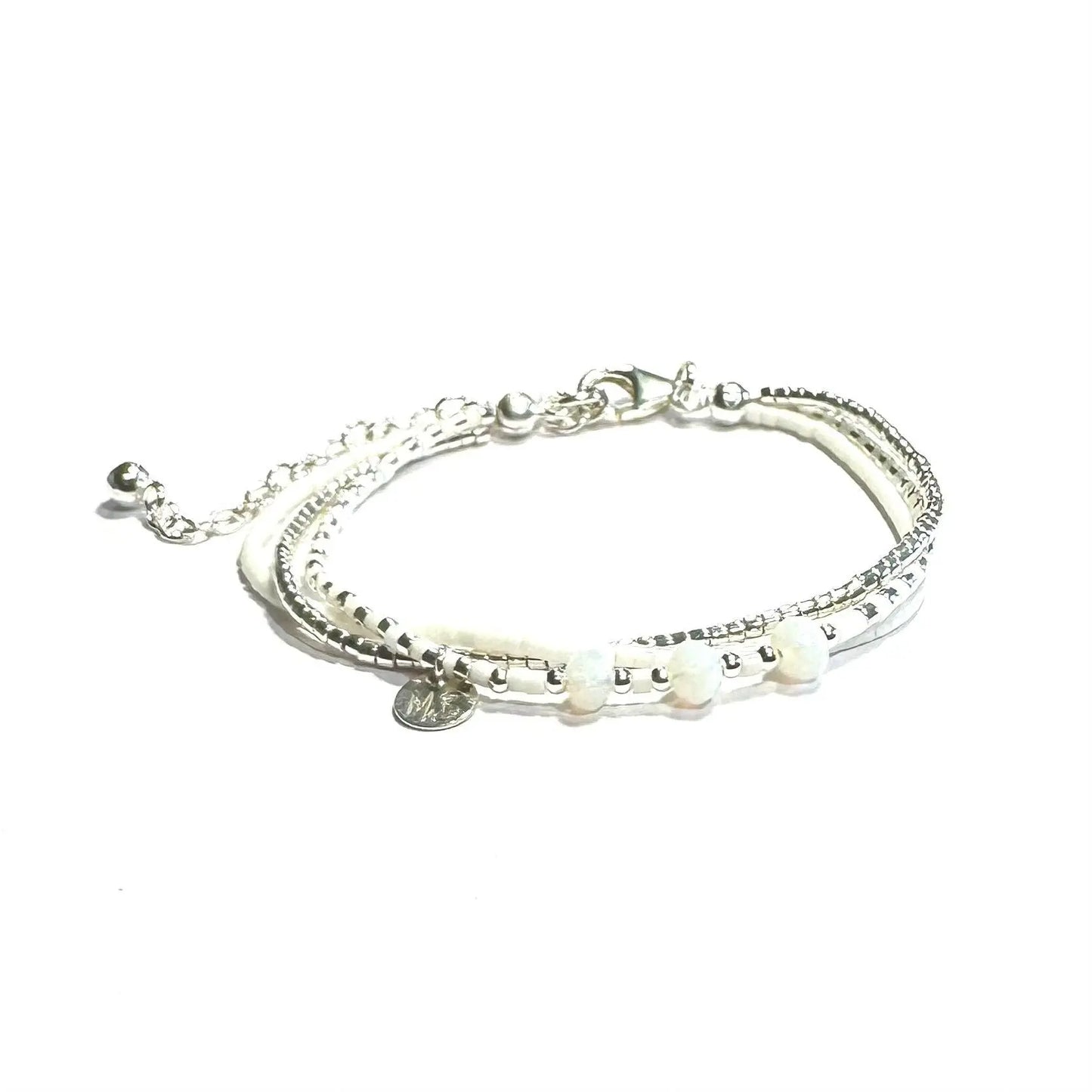 Bracelet 3 rangs en argent 925 | Opale