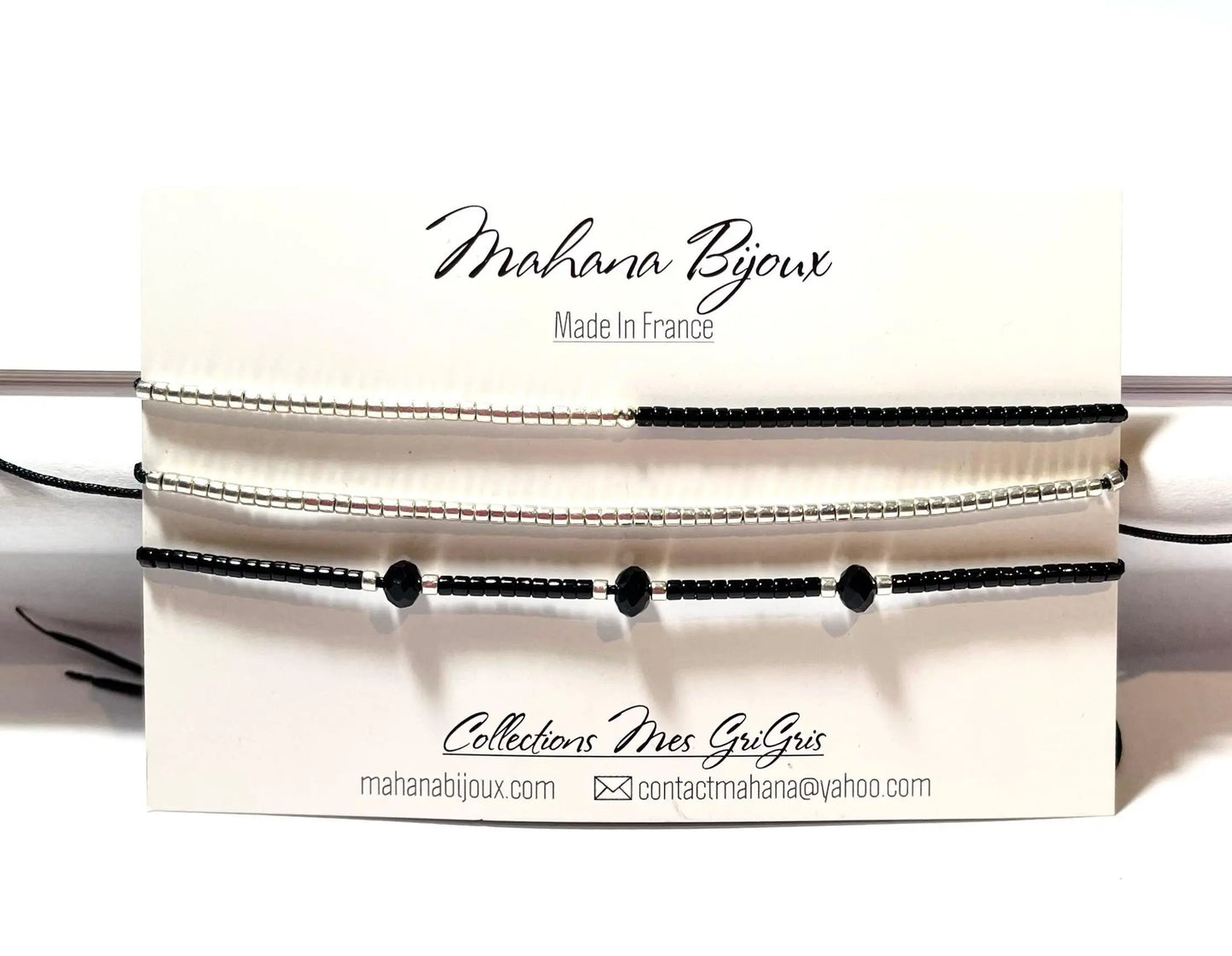 Carte 3 bracelets en argent 925 “Noa” - Mahana Bijoux