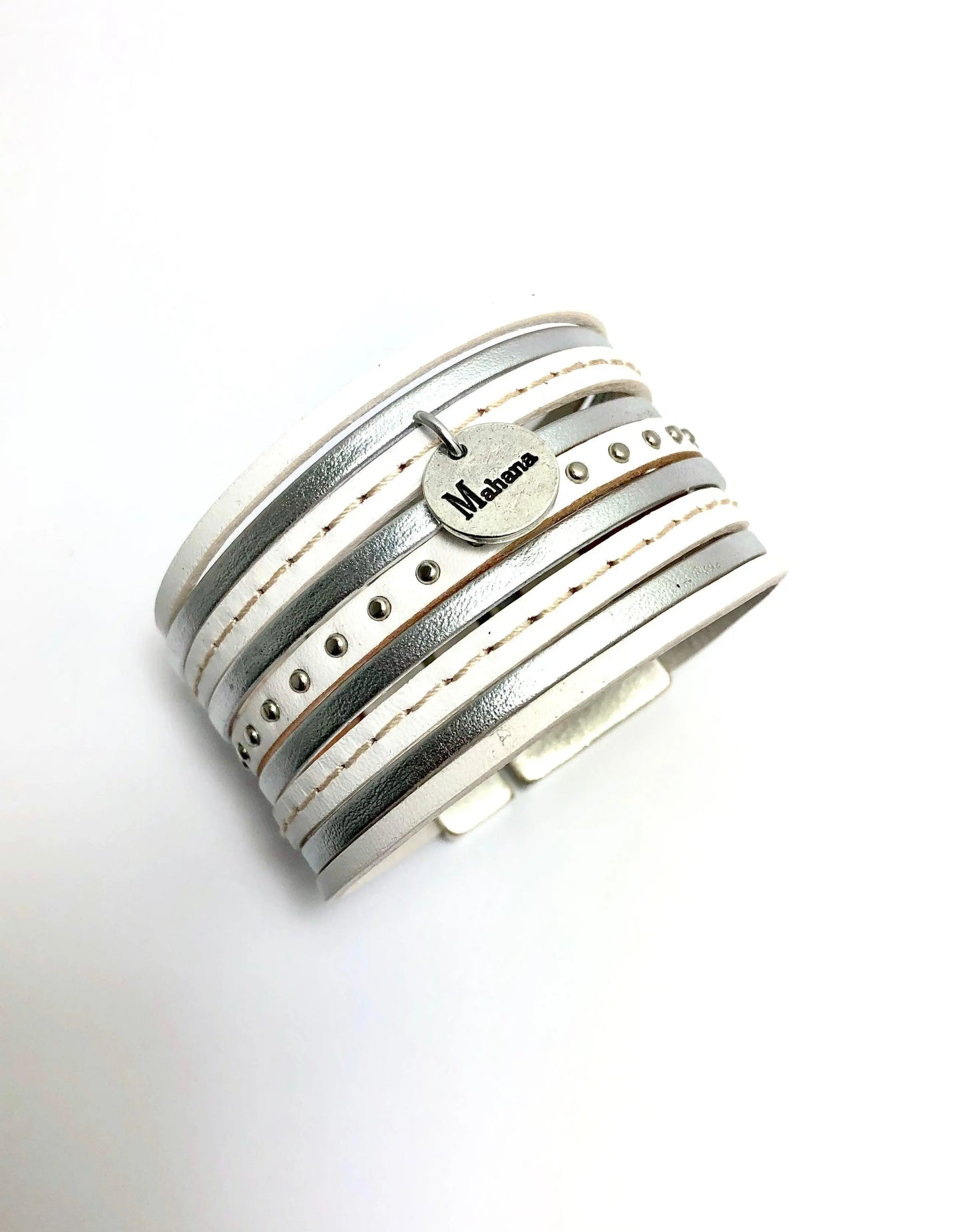 Manchette |Bracelet en cuir blanc "Soho"