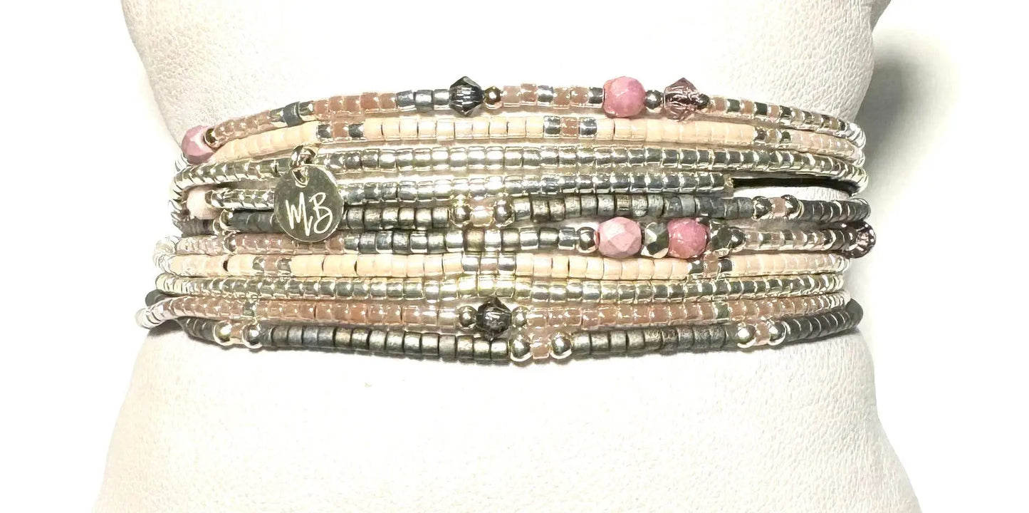 Manchette Multi-Rangs / Collier en argent 925 “Rosalia” - Mahana Bijoux