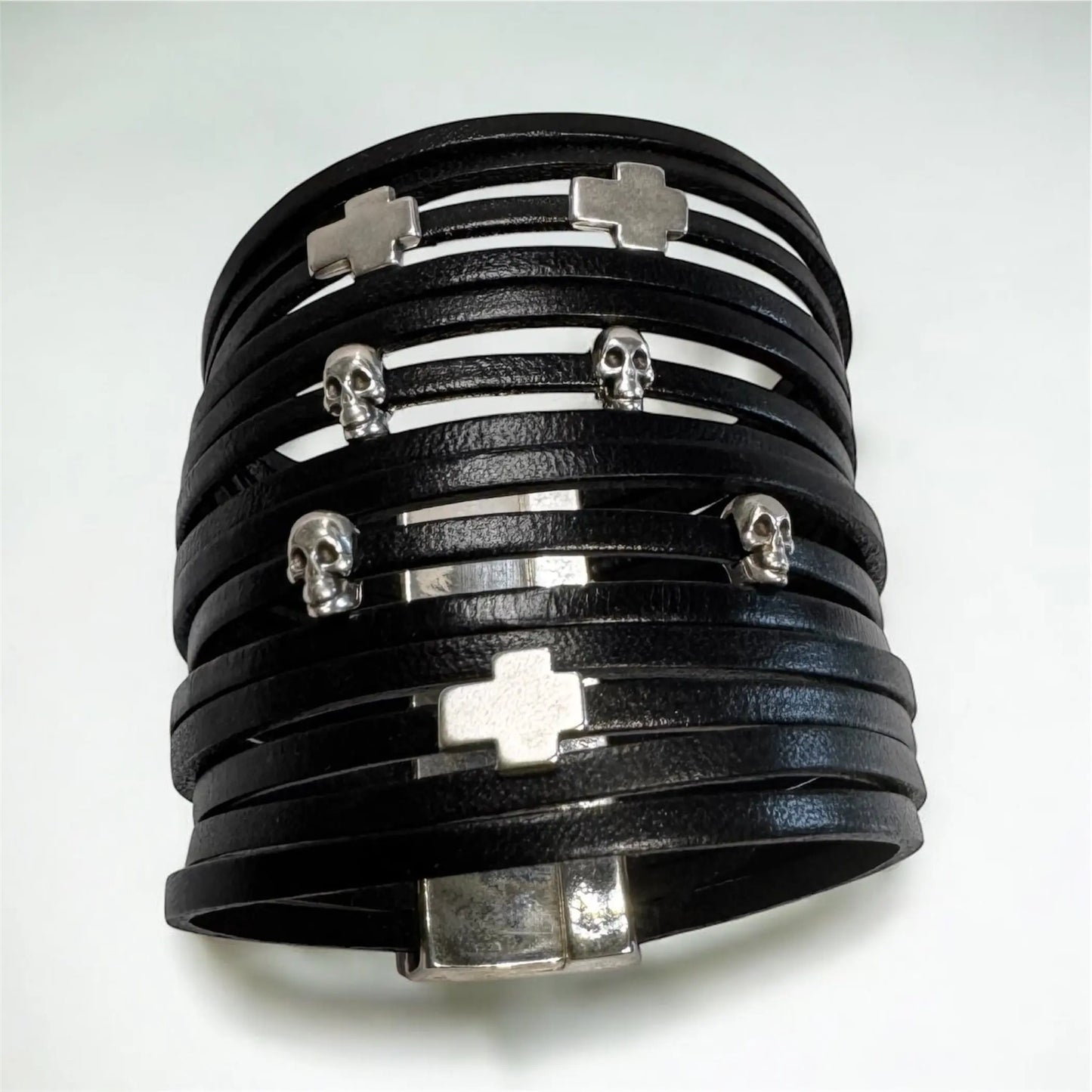 OBLIVION SPARK–Manchette en cuir 5 cm (Collection les Âmes Vagabondes)