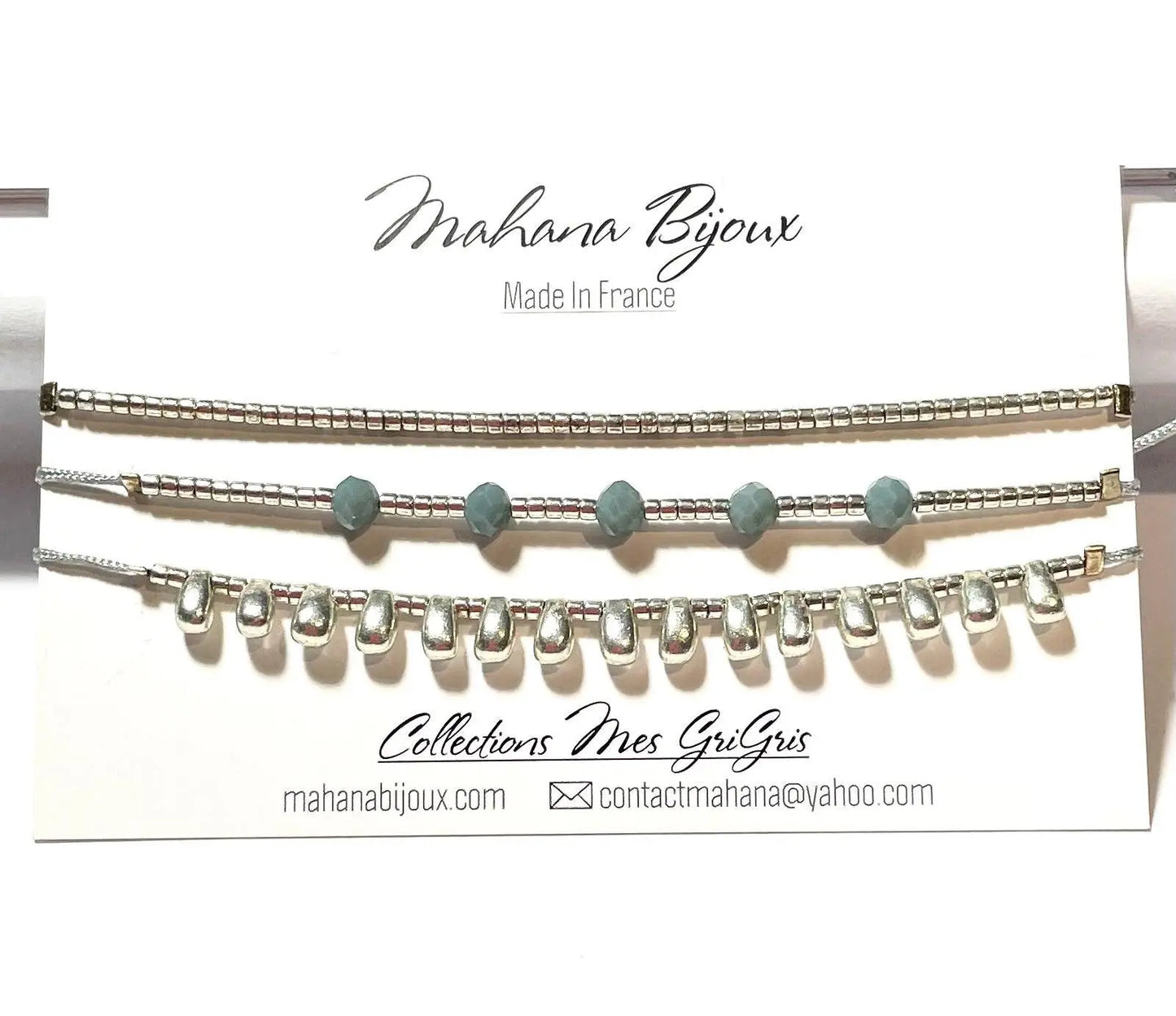 Carte 3 bracelets en argent 925 “Arménia” - Mahana Bijoux