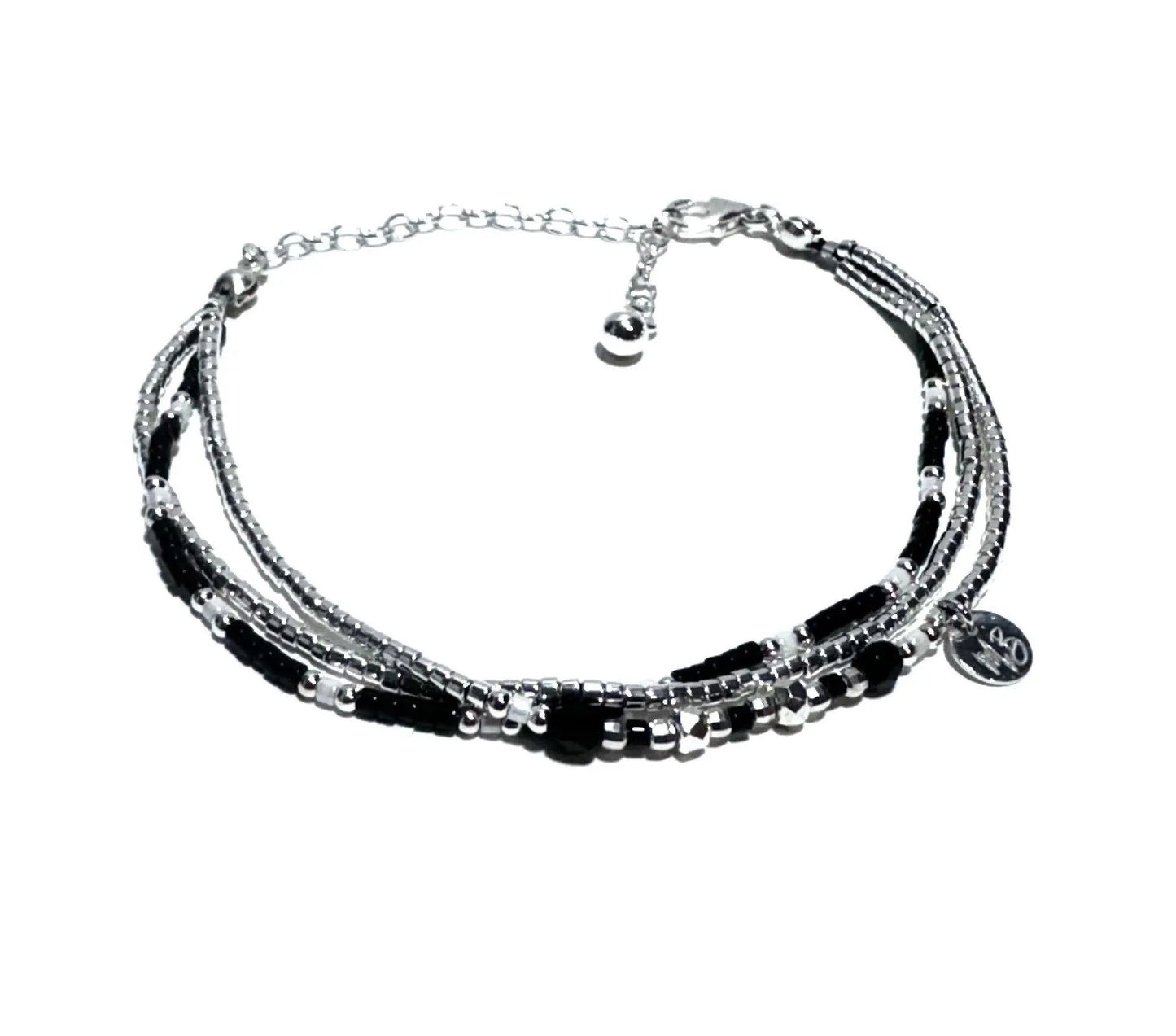 Bracelet 3 rangs en argent 925 “Black III” - Mahana Bijoux