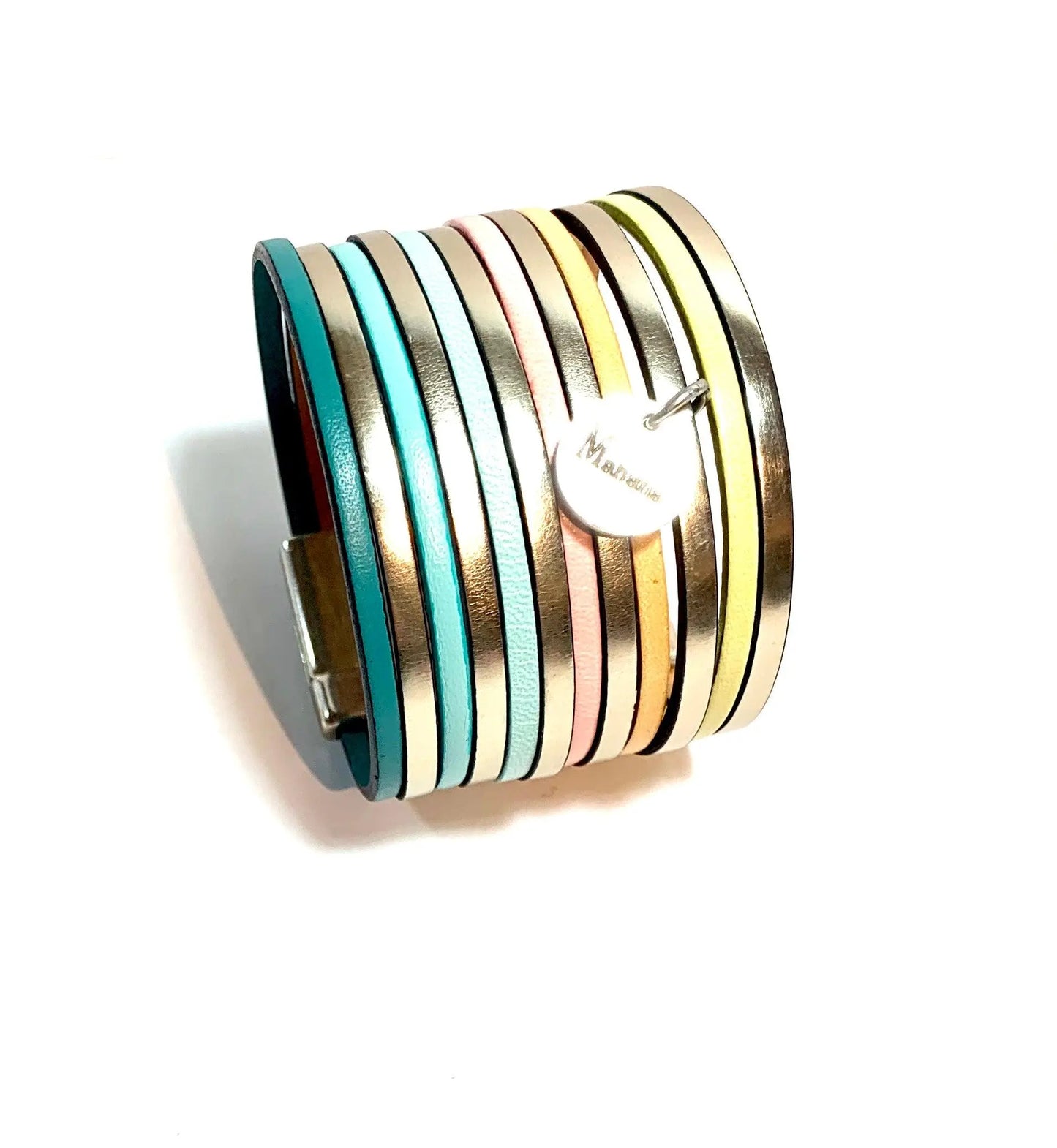 Bracelet multi lien en cuir Sugar Candy - Mahana Bijoux