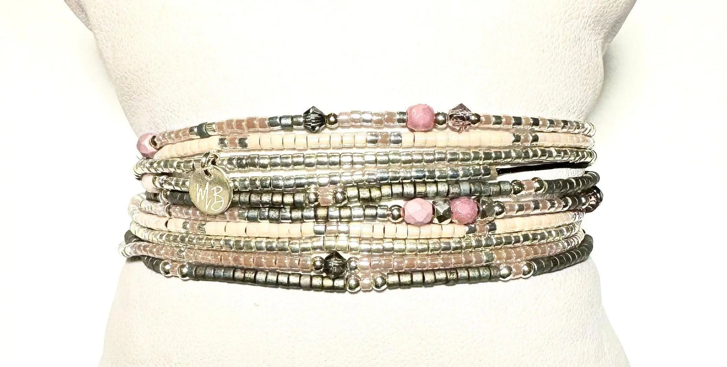 Manchette Multi-Rangs / Collier en argent 925 “Rosalia” - Mahana Bijoux