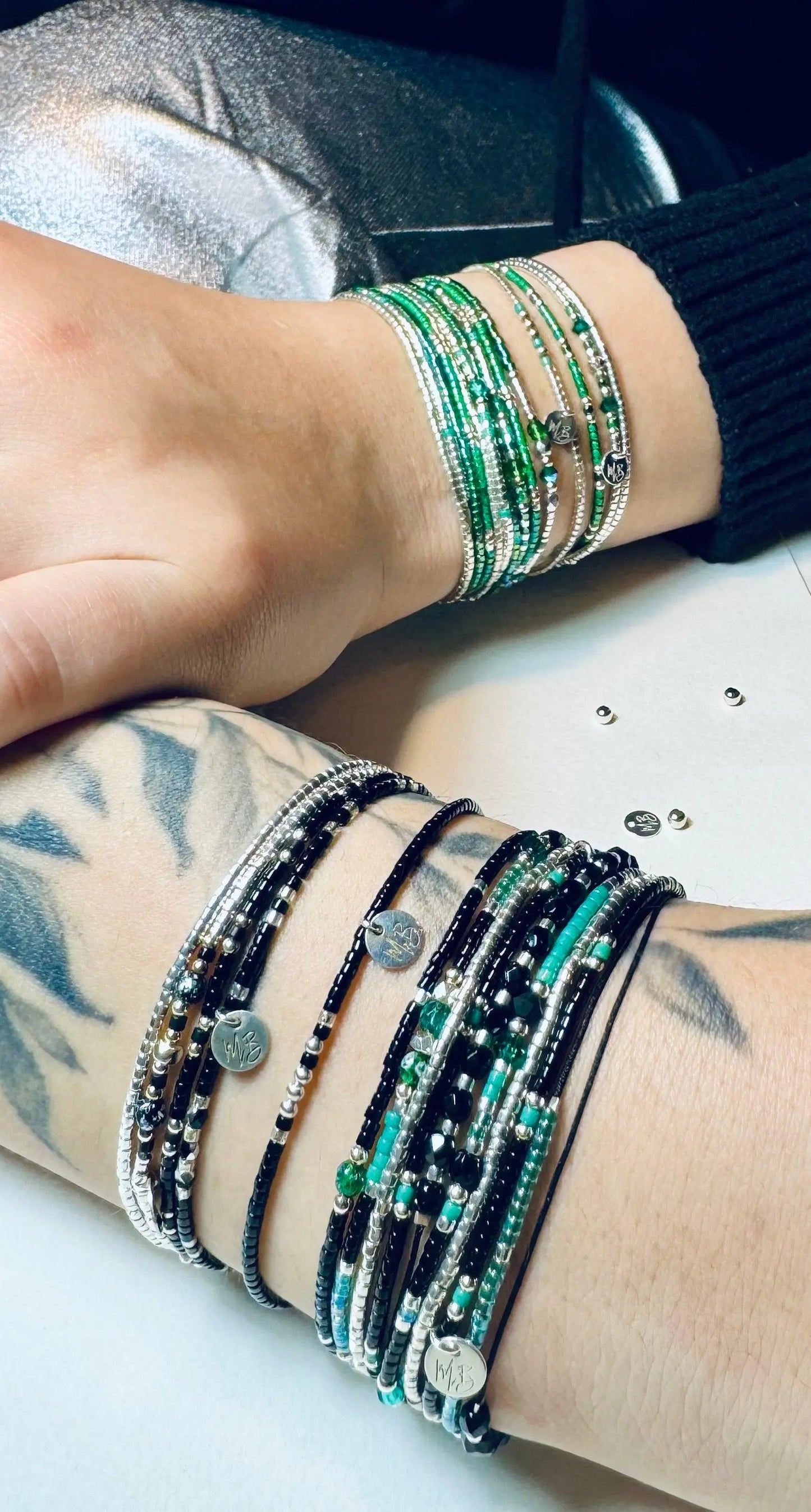Bracelet multi tours en Argent 925 “Hanaë” - Mahana Bijoux