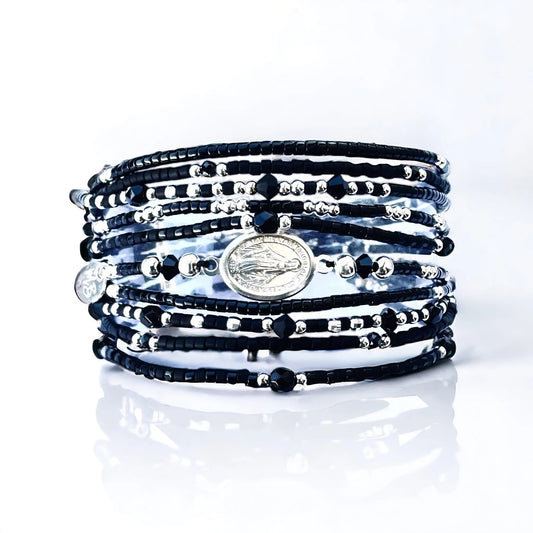 Manchette multi rangs en Argent 925 "LA MADONE" - Mahana Bijoux