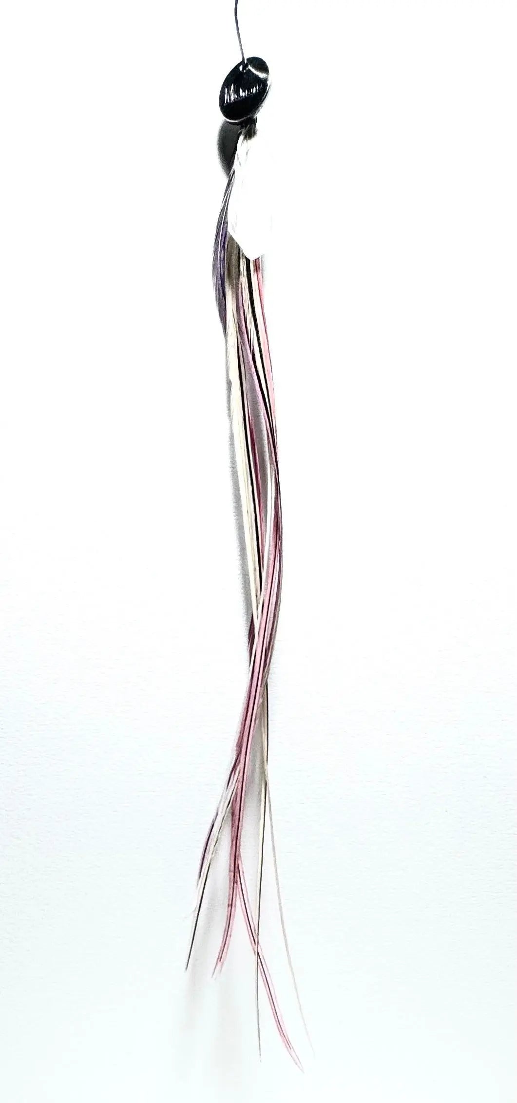 Boucle d’oreille en plumes Rose /Blanc - Mahana Bijoux