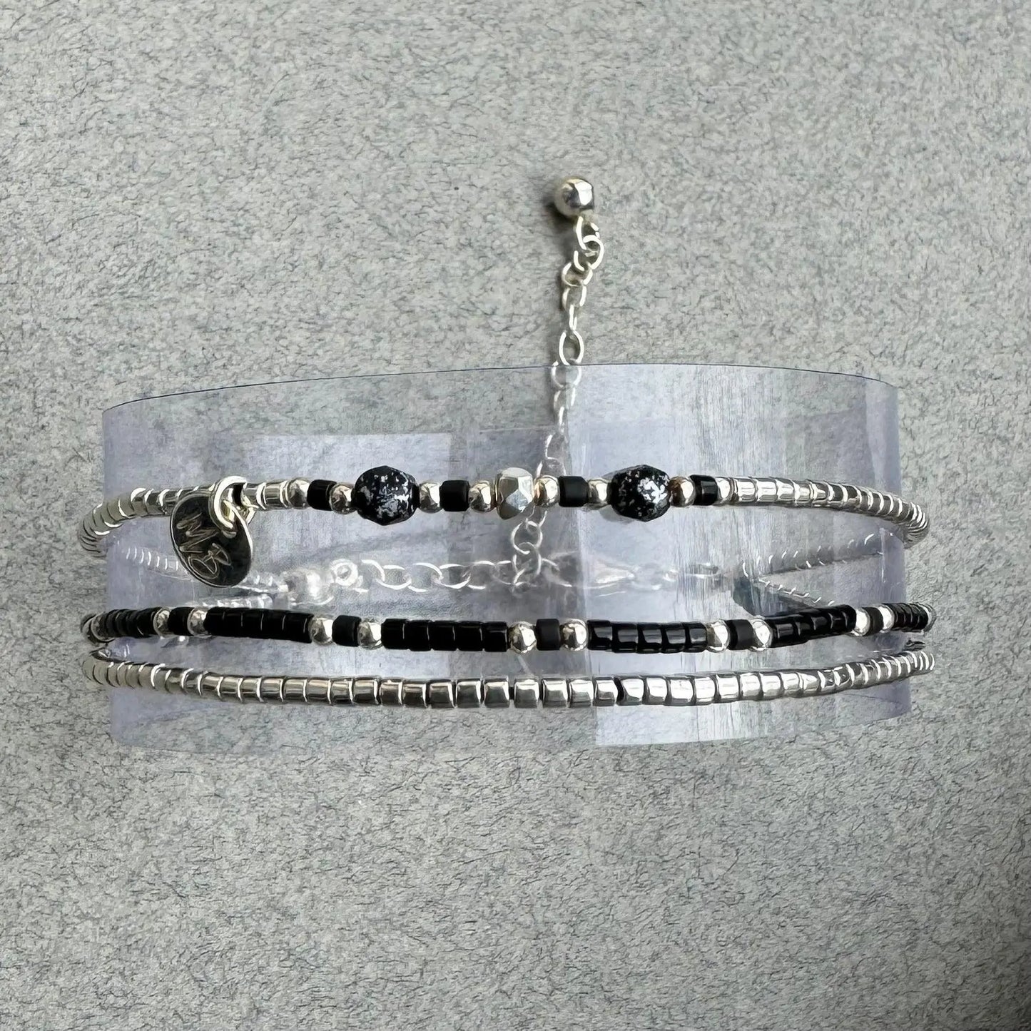 Bracelet 3 rangs en argent 925 “Black II” - Mahana Bijoux