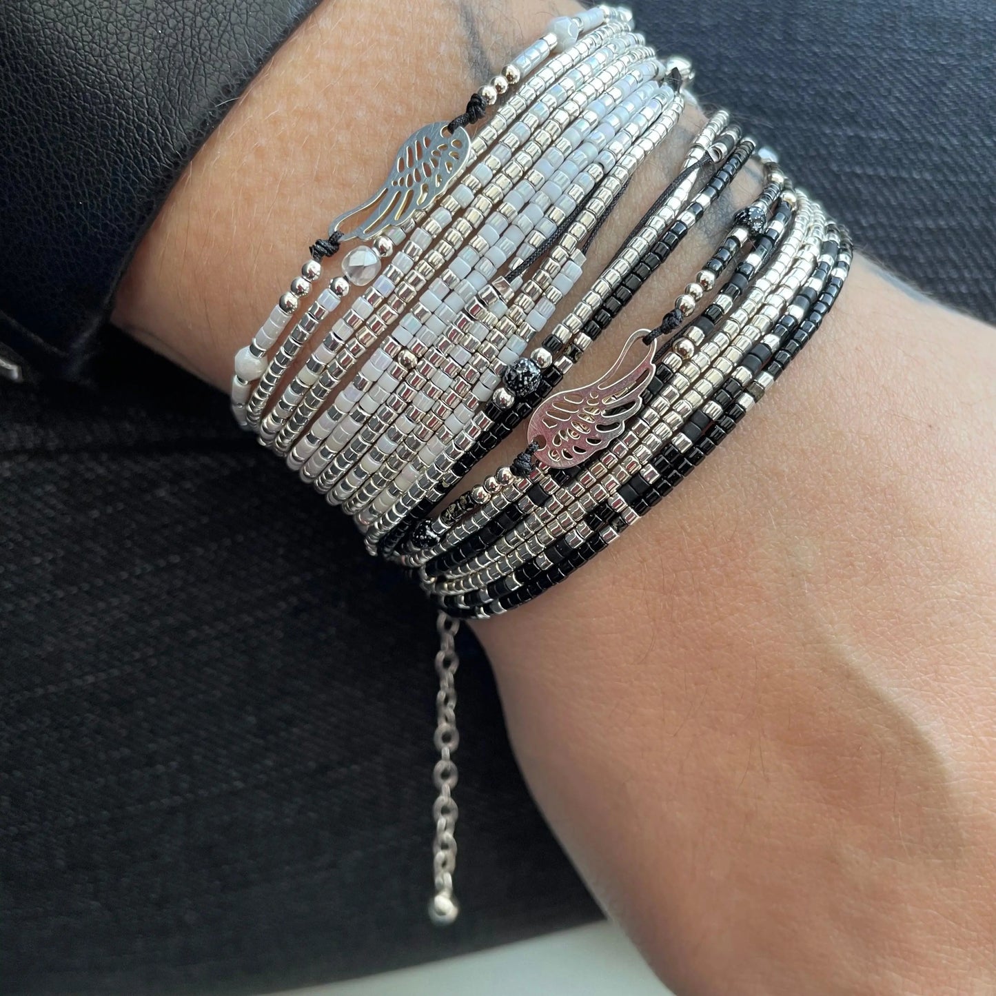 Bracelet multi tours en argent 925 “Ange ou Démon” - Mahana Bijoux