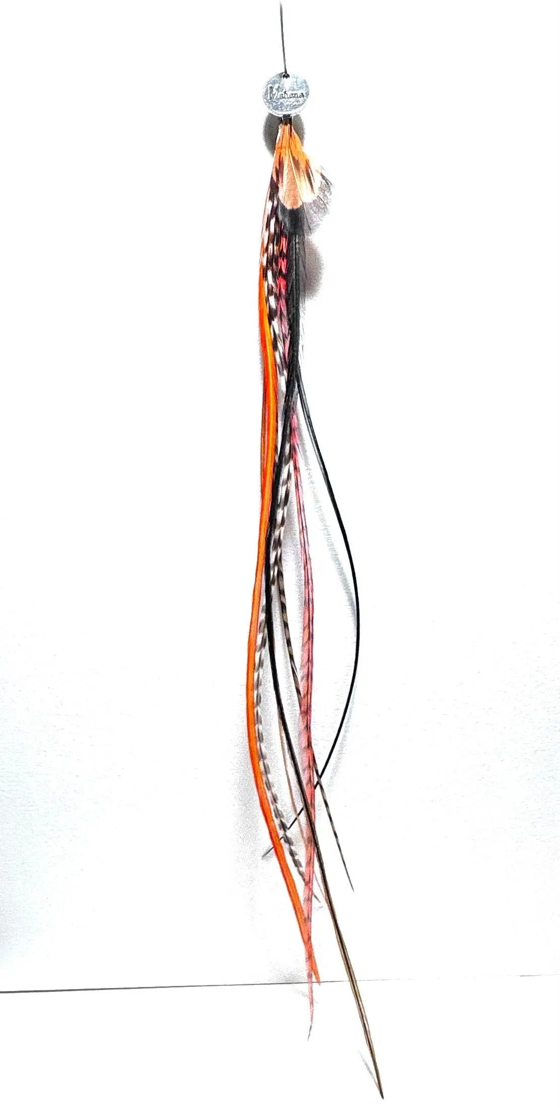 Boucle d’oreille plumes oranges et naturelles - Mahana Bijoux
