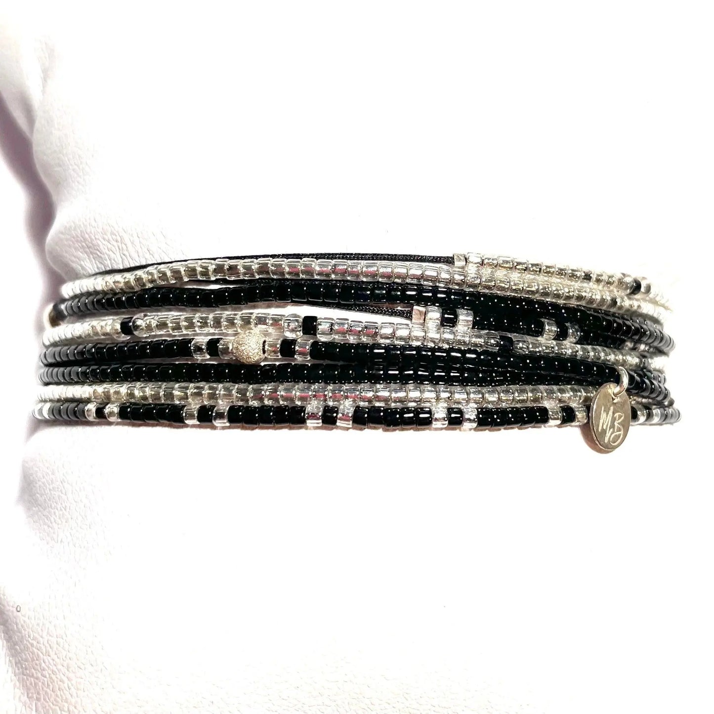 Manchette multi tours en Argent 925 Le Classic Black - Mahana Bijoux