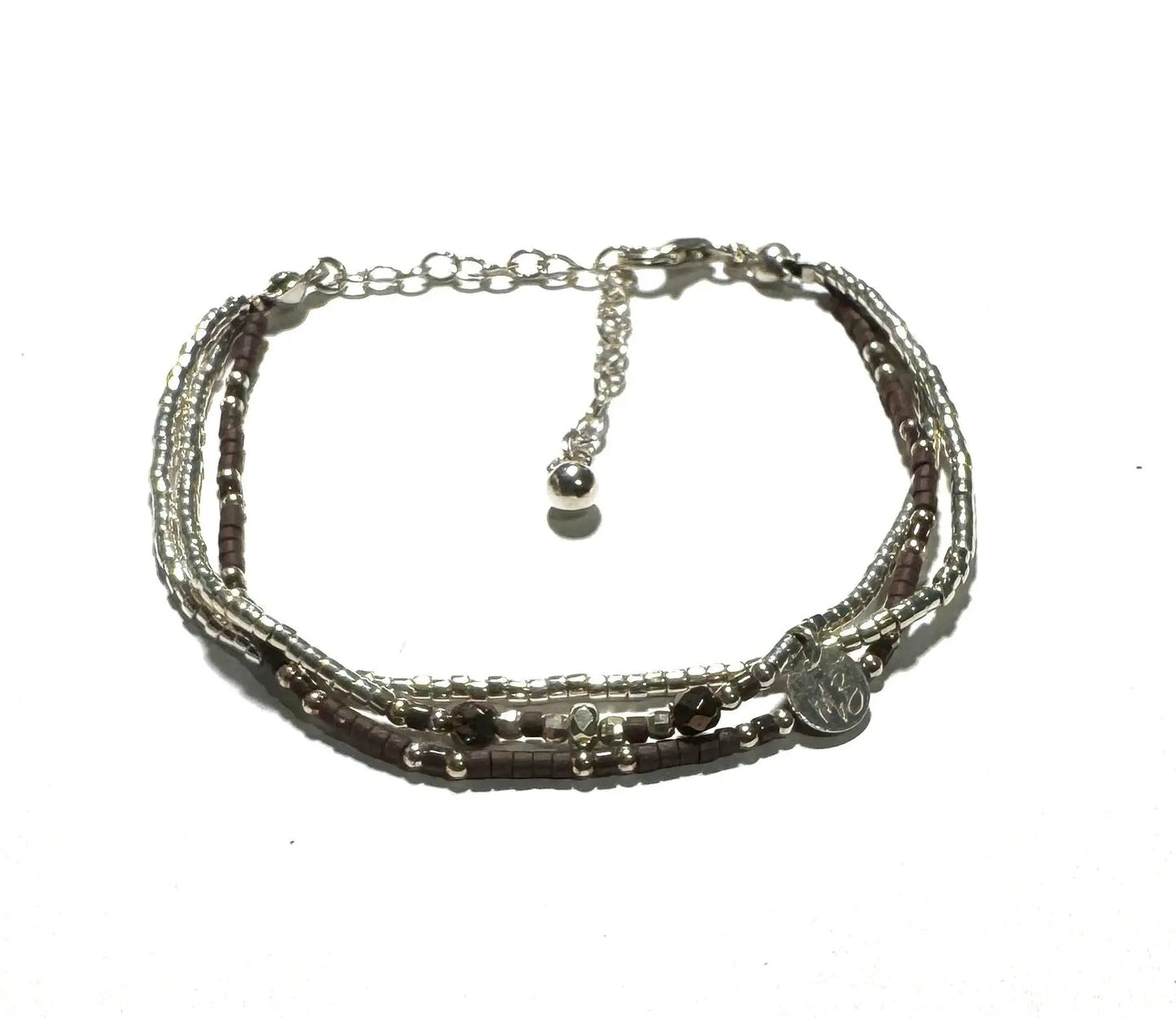Bracelet 3 rangs en Argent 925 “Coffee” - Mahana Bijoux