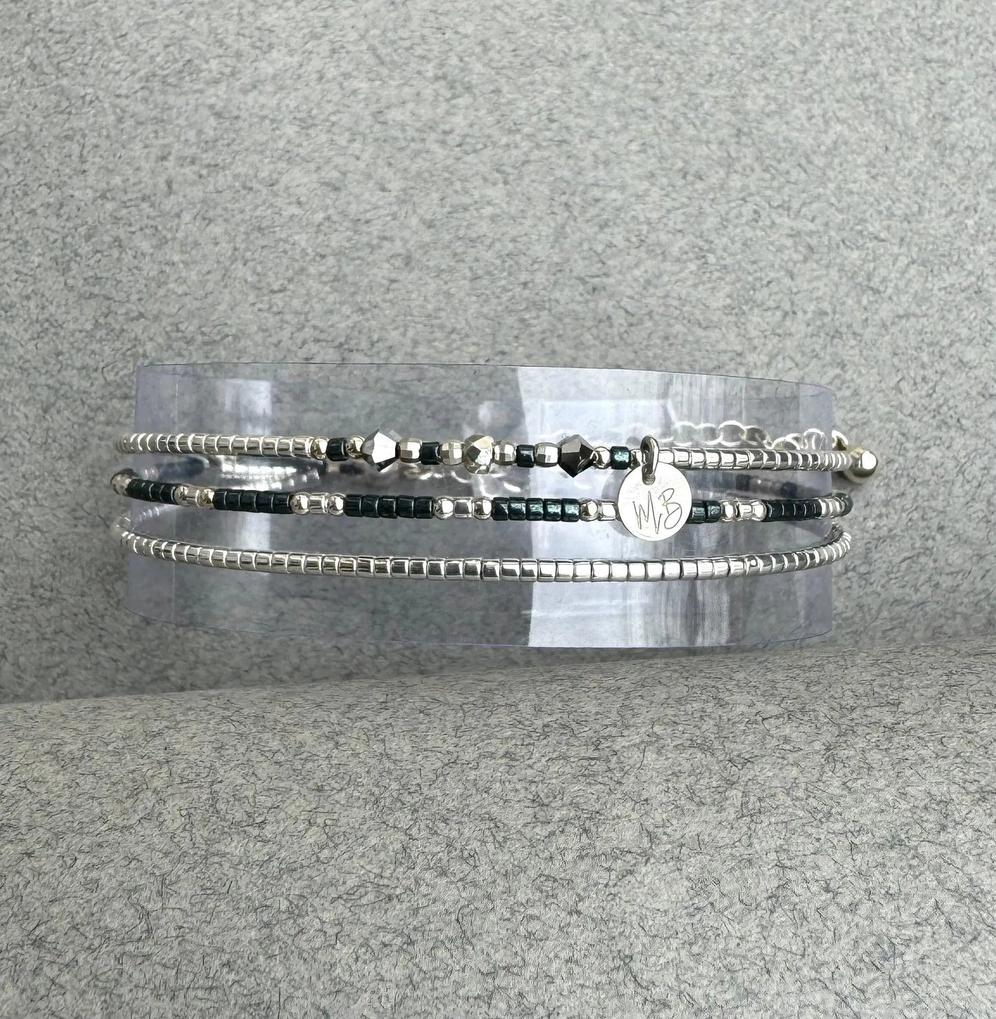 Bracelet 3 rangs en argent 925 “Black I” - Mahana Bijoux