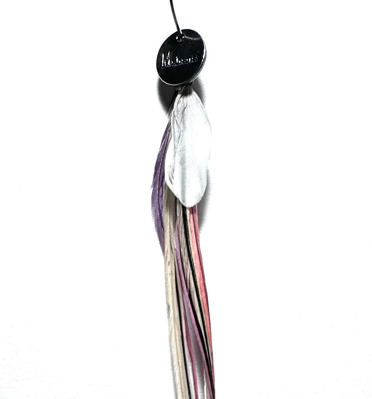 Boucle d’oreille en plumes Rose /Blanc - Mahana Bijoux