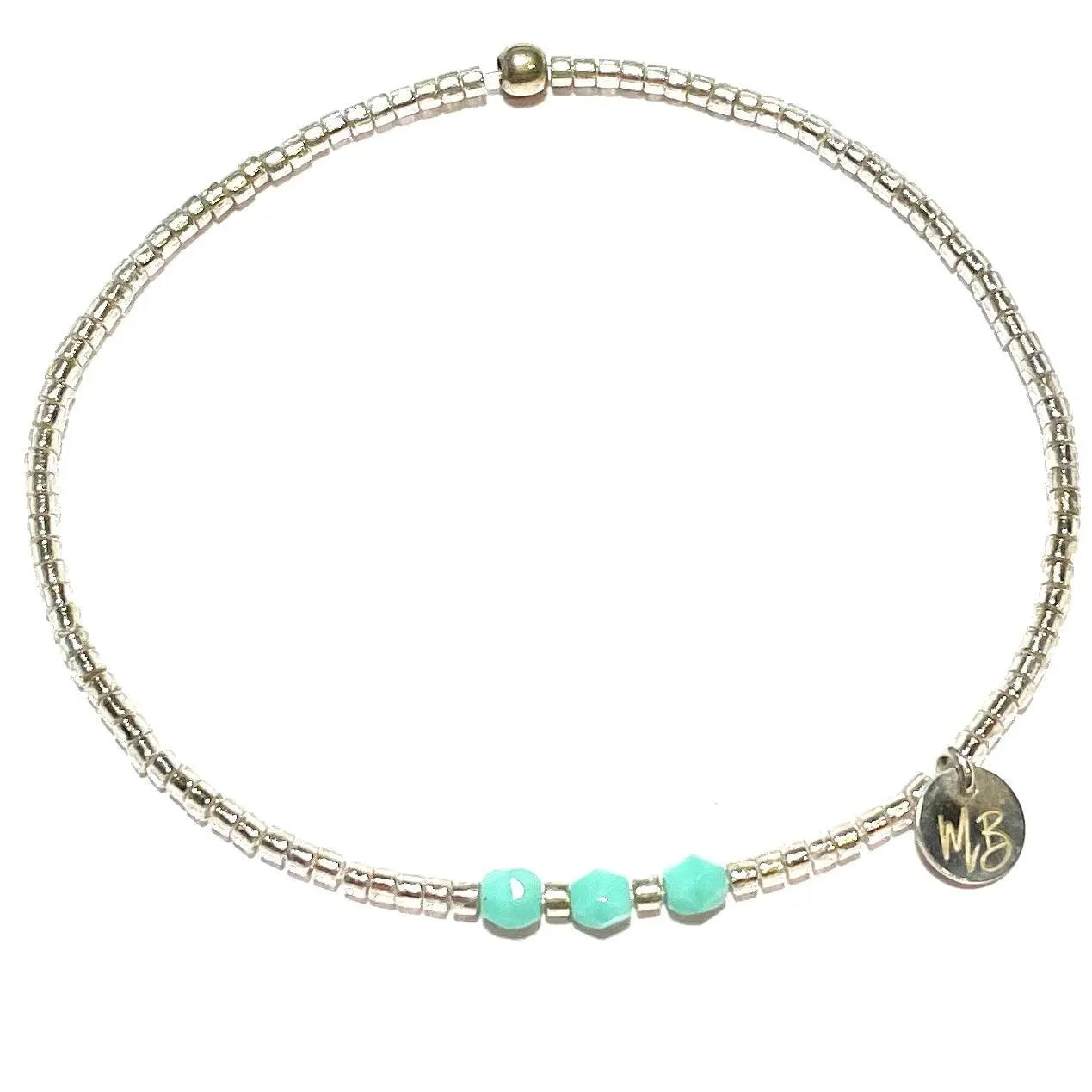 Bracelet Elastique Argent 925 Perle Mint - Mahana Bijoux