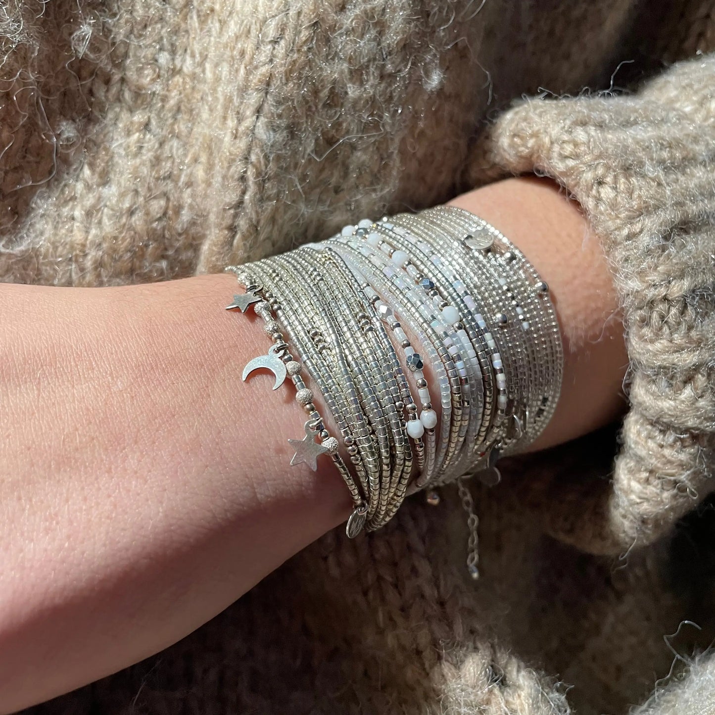 Bracelet multi tours Argent 925 "STARDUST " - Mahana Bijoux