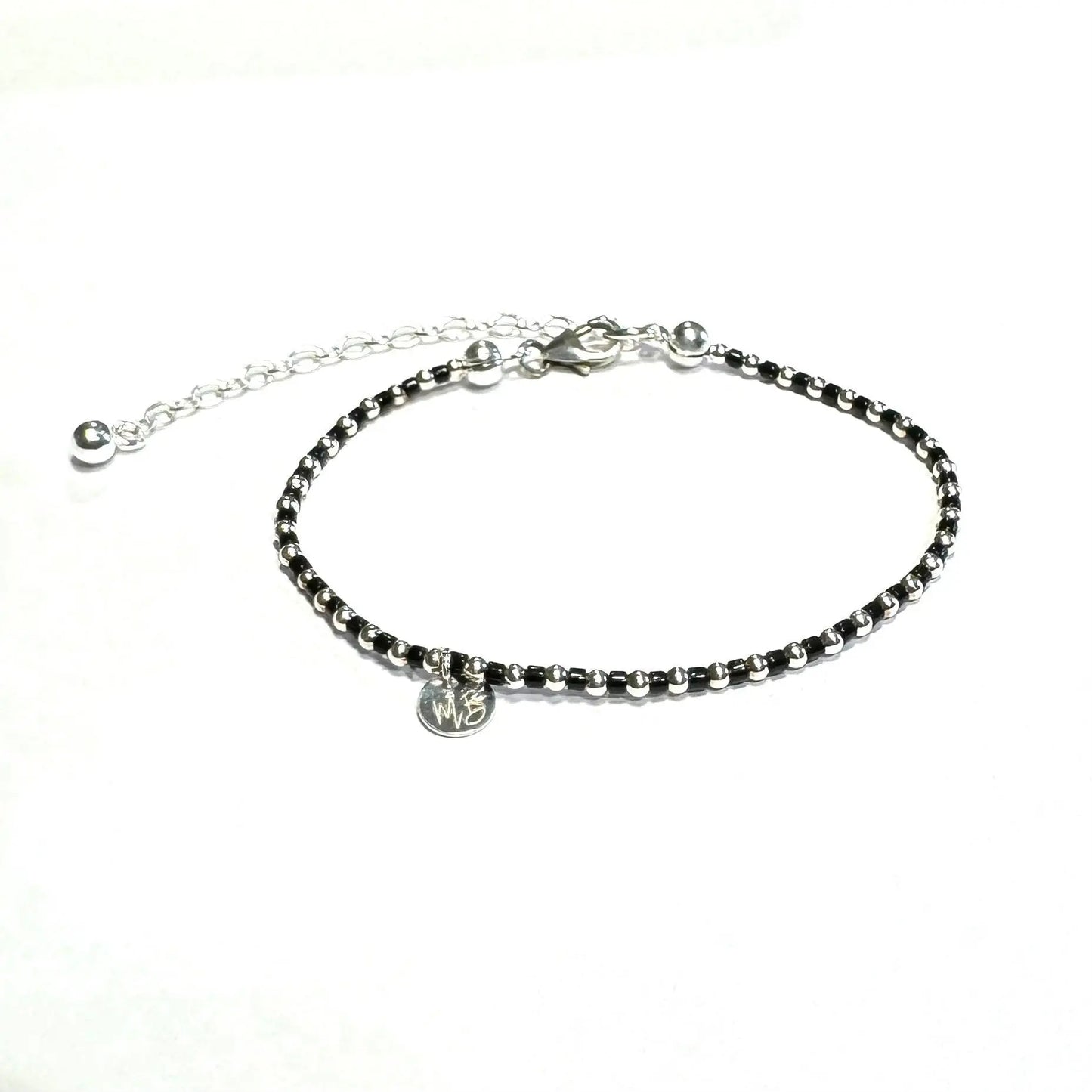 Bracelet en argent 925 et noir