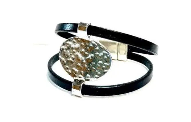 Bracelet en Cuir et Zamack - Mahana Bijoux