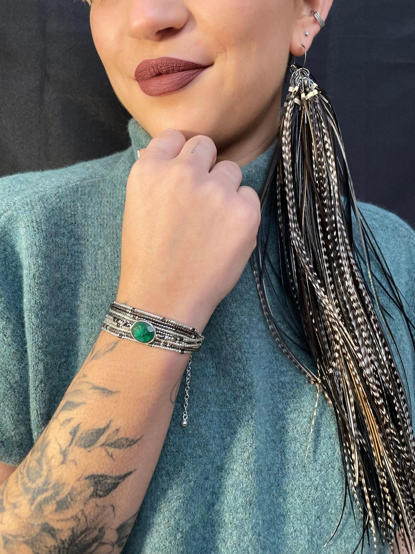 Bracelet multi tours en argent 925 “Esmée ” - Mahana Bijoux