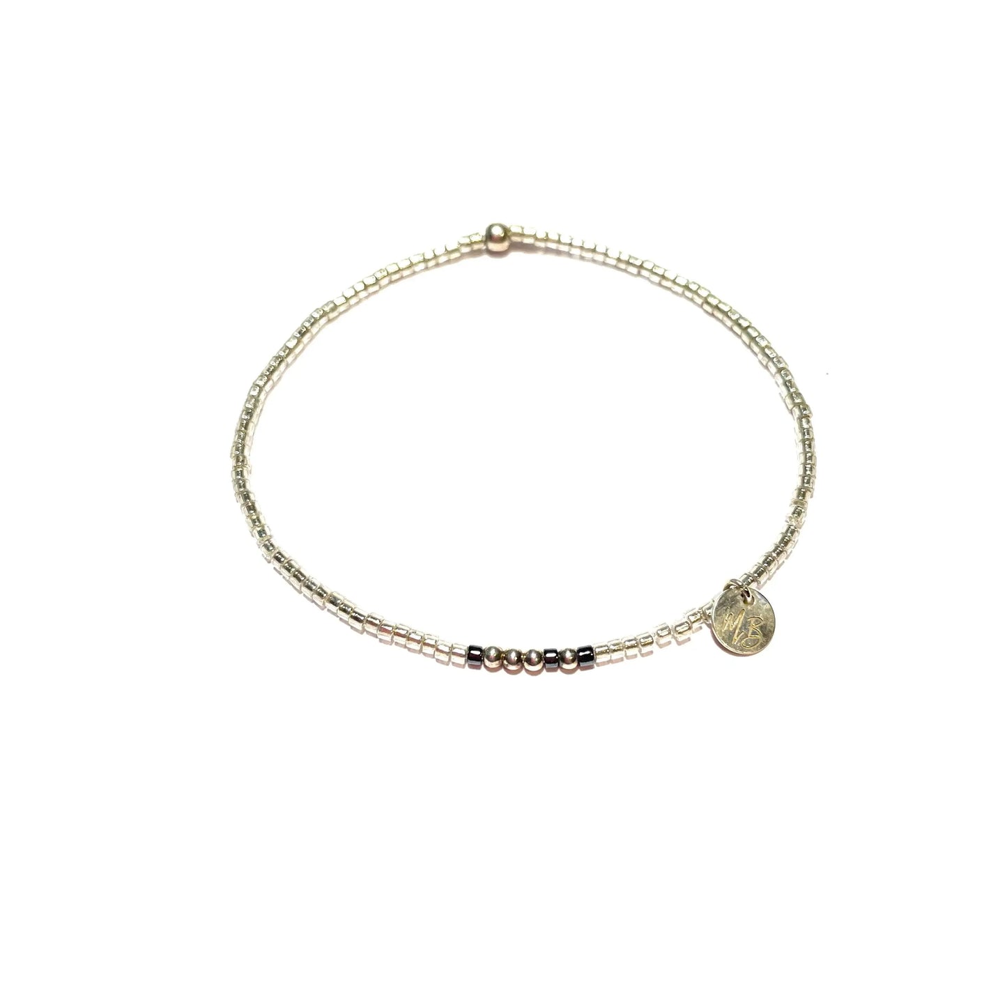 Bracelet Elastique Argent 925 Anthracite - Mahana Bijoux