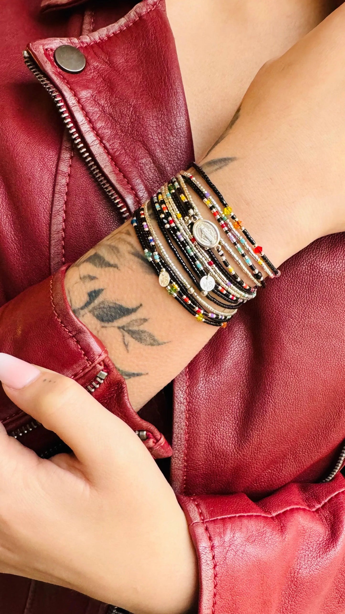 Bracelet multi tours en argent “Rainbow Virgin” - Mahana Bijoux