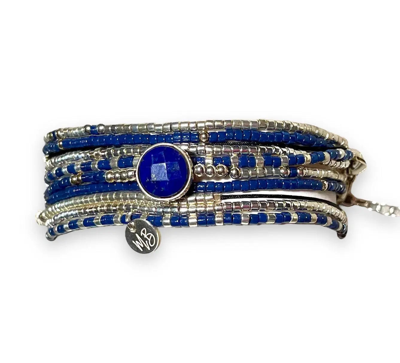Bracelet Multi rangs en argent 925 “L’Indigo ” - Mahana Bijoux