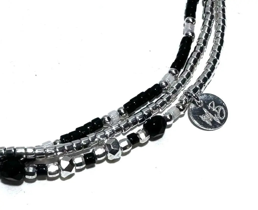 Bracelet 3 rangs en argent 925 “Black III” - Mahana Bijoux