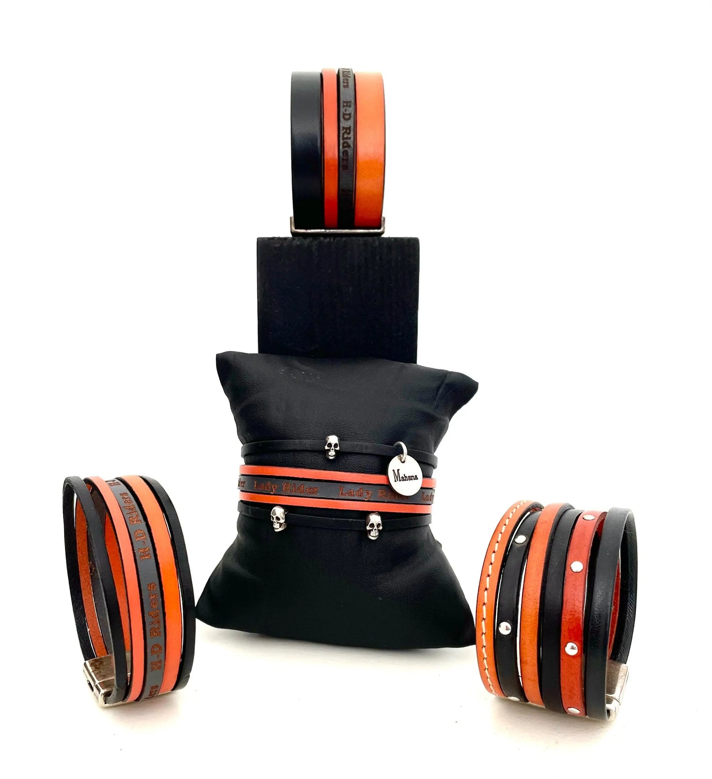 Manchette en cuir HD Rider Cuir Large - Mahana Bijoux