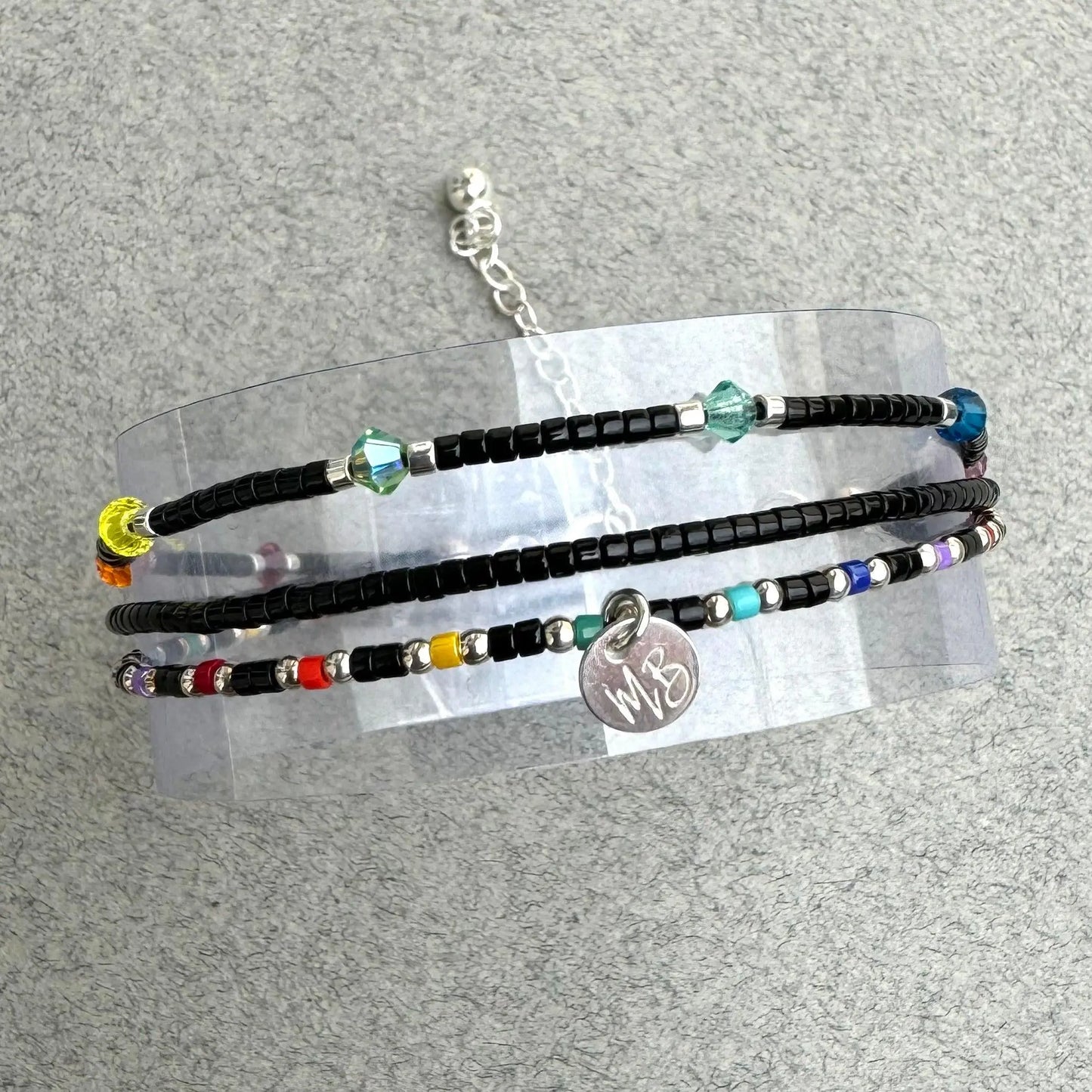 Bracelet 3 rangs en argent 925 “ 7 Chakras ” - Mahana Bijoux