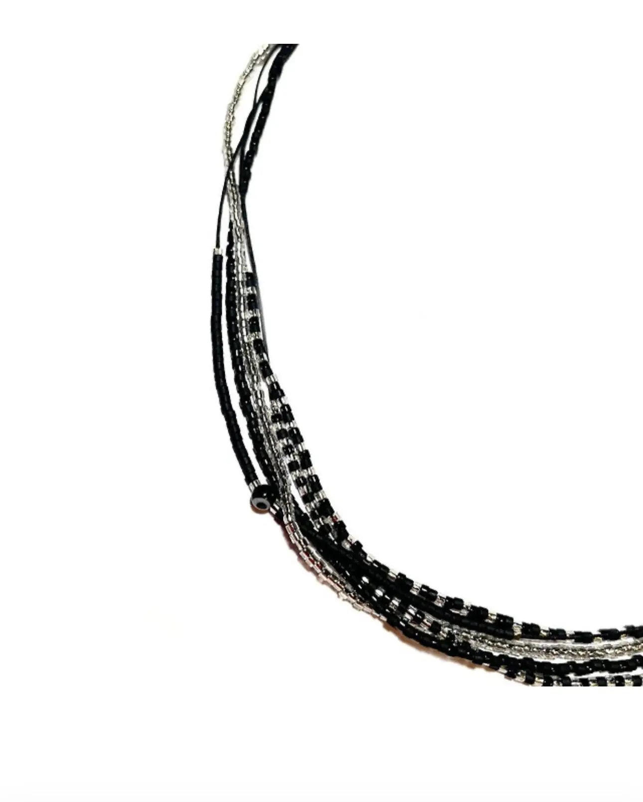 Manchette multi tours en Argent 925 "Le Black Eyes" - Mahana Bijoux