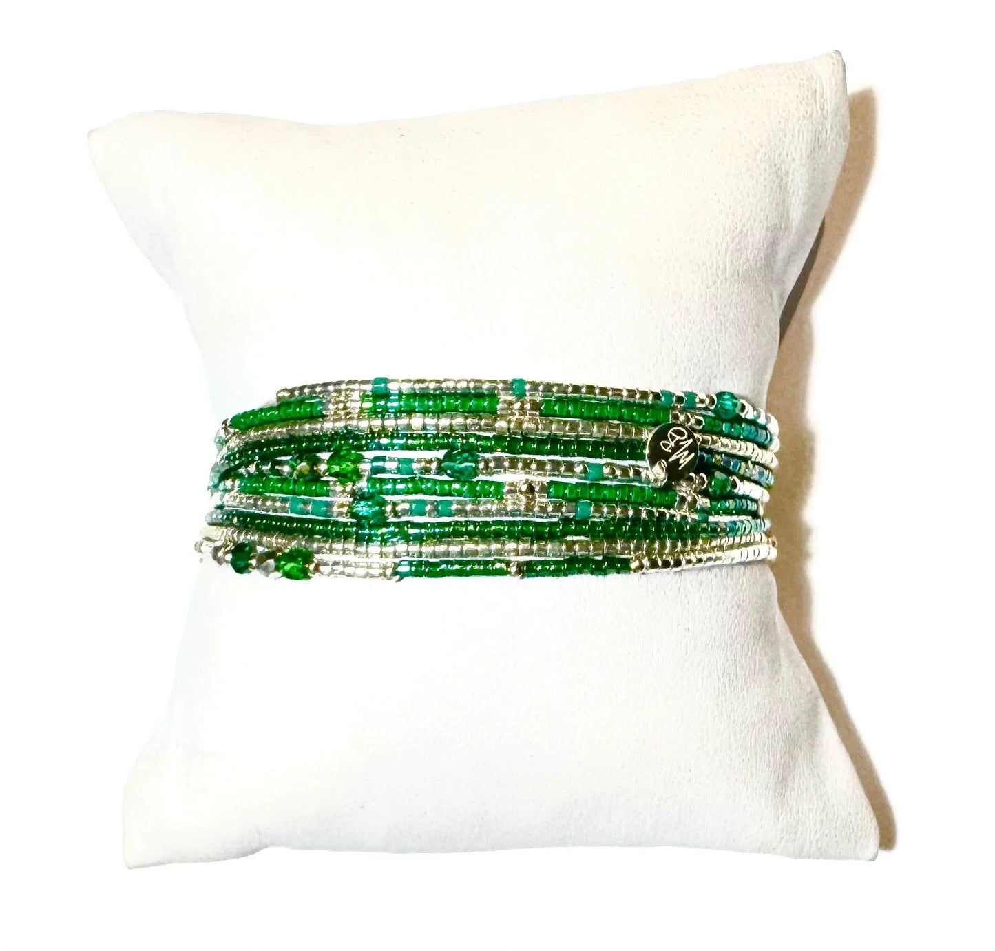 Bracelet Manchette Multi -Rangs en argent 925 “Lady Green” - Mahana Bijoux