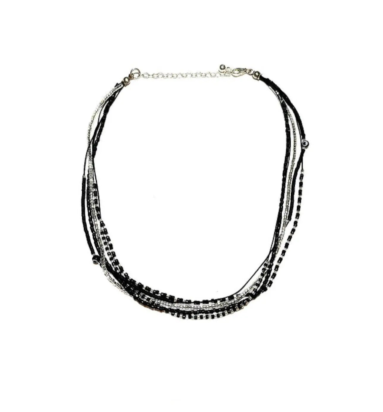 Manchette multi tours en Argent 925 "Le Black Eyes" - Mahana Bijoux