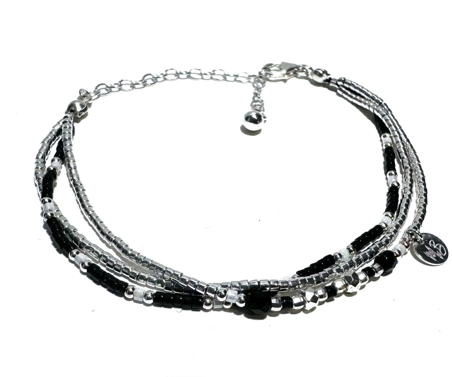 Bracelet 3 rangs en argent 925 “Black III” - Mahana Bijoux