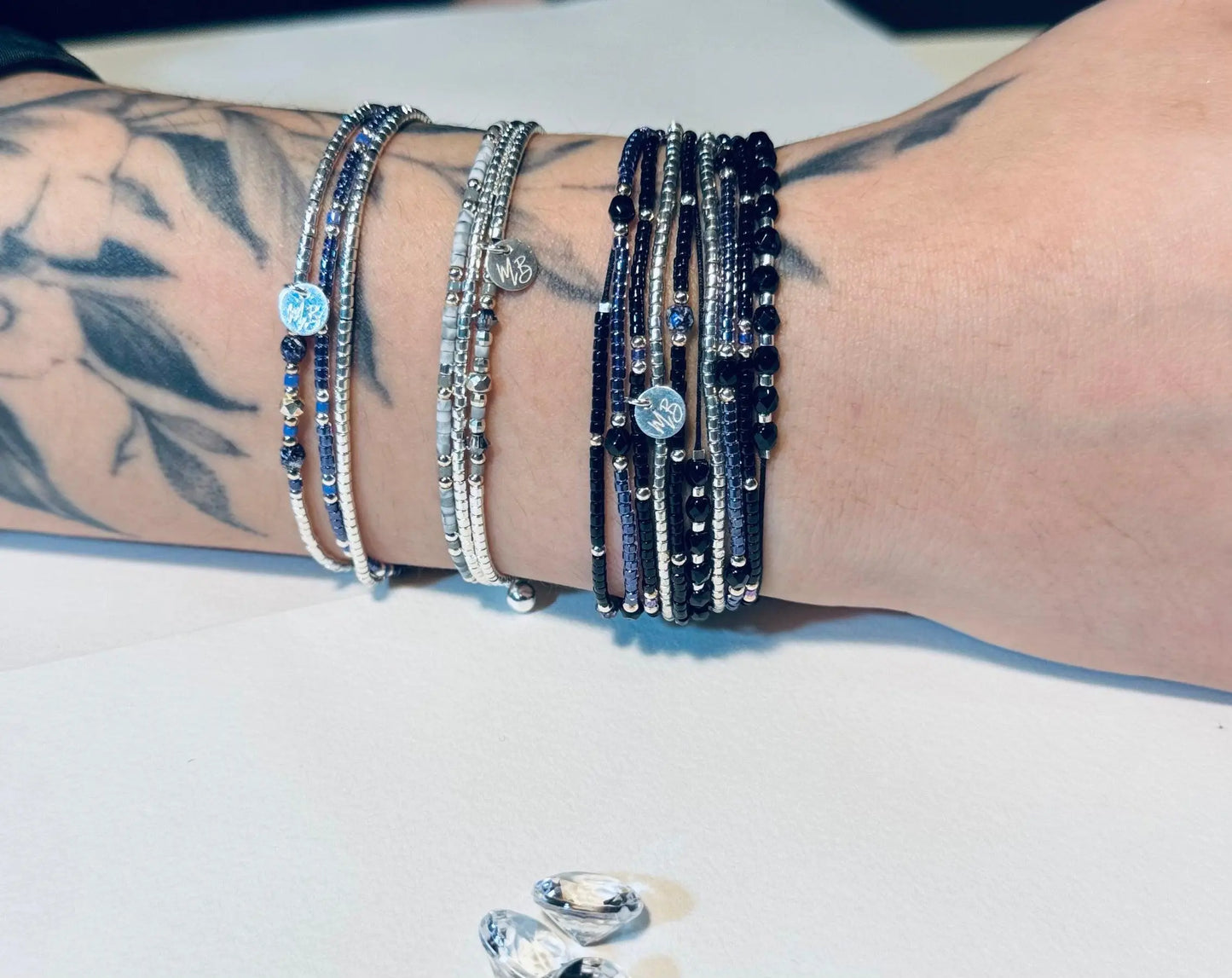 Bracelet multi rangs en argent “Purple Rain” - Mahana Bijoux