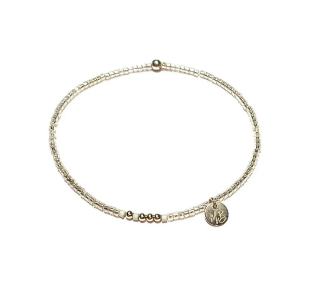 Bracelet Elastique Argent 925 Blanc Mat - Mahana Bijoux
