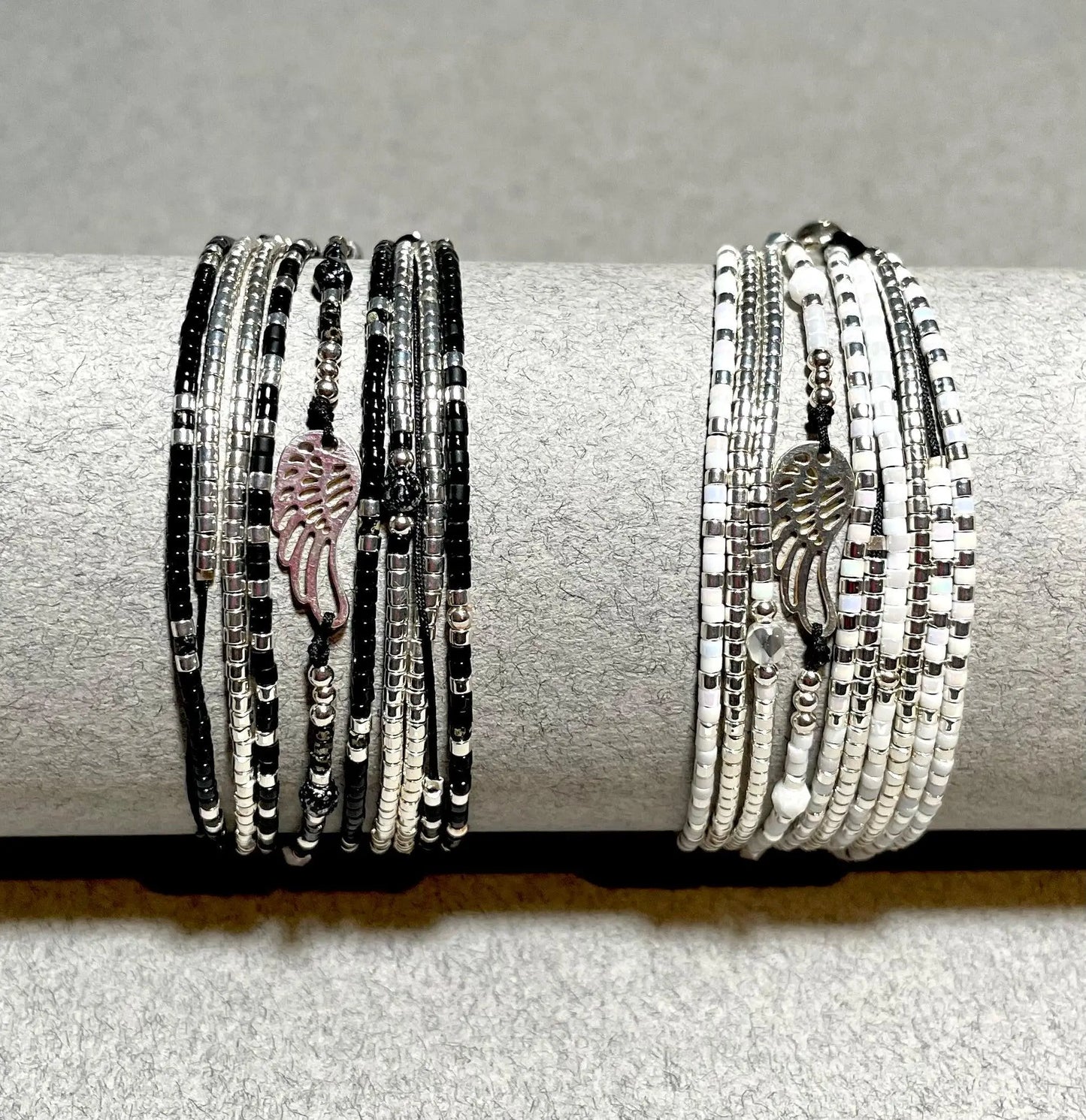 Bracelet multi tours en argent 925 “Ange ou Démon” - Mahana Bijoux