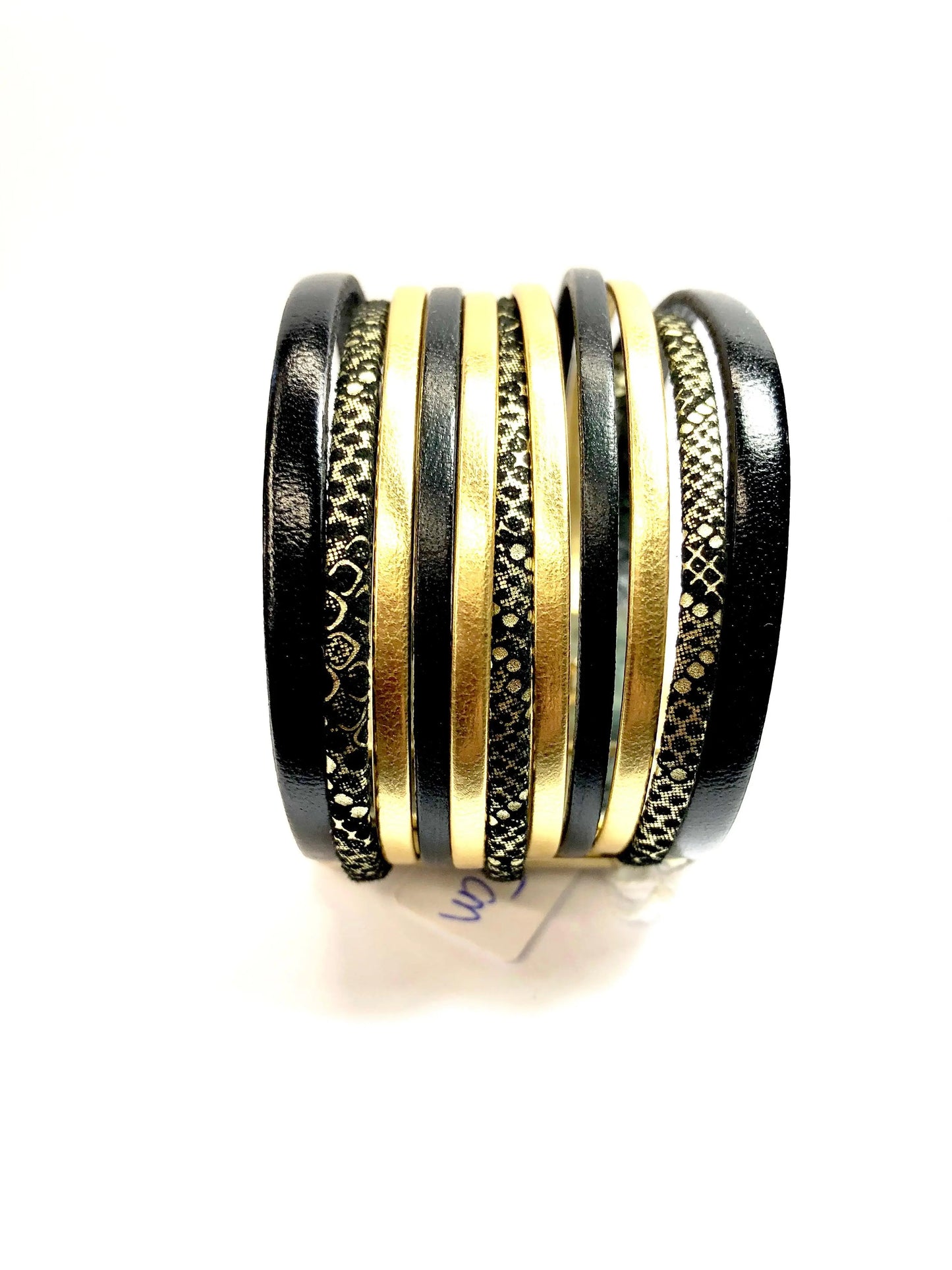 Bracelet | Manchette multi liens en cuir Donatella - Mahana Bijoux