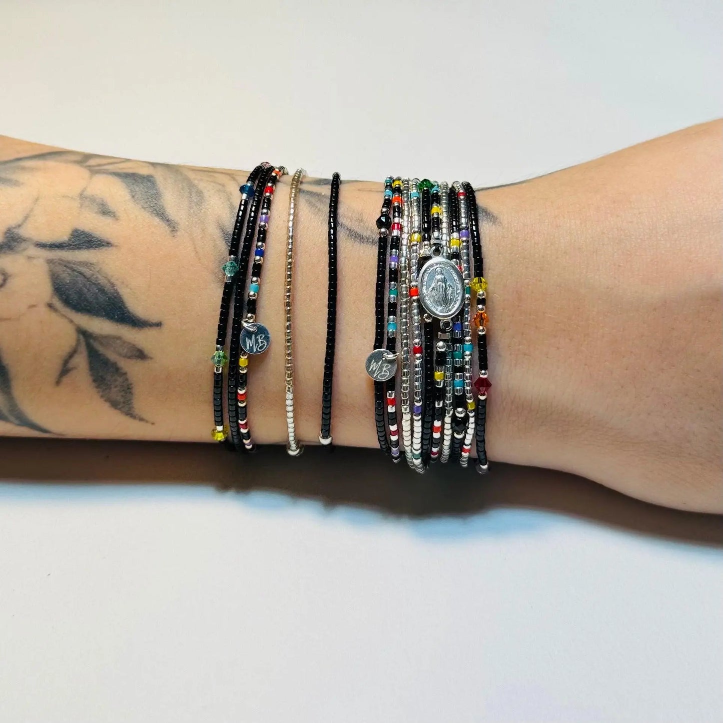 Bracelet multi tours en argent “Rainbow Virgin” - Mahana Bijoux