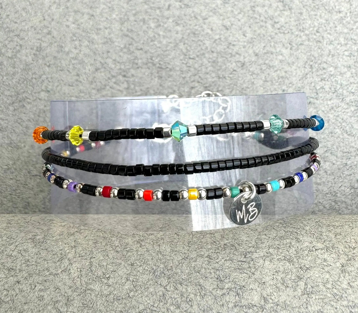 Bracelet 3 rangs en argent 925 “ 7 Chakras ” - Mahana Bijoux