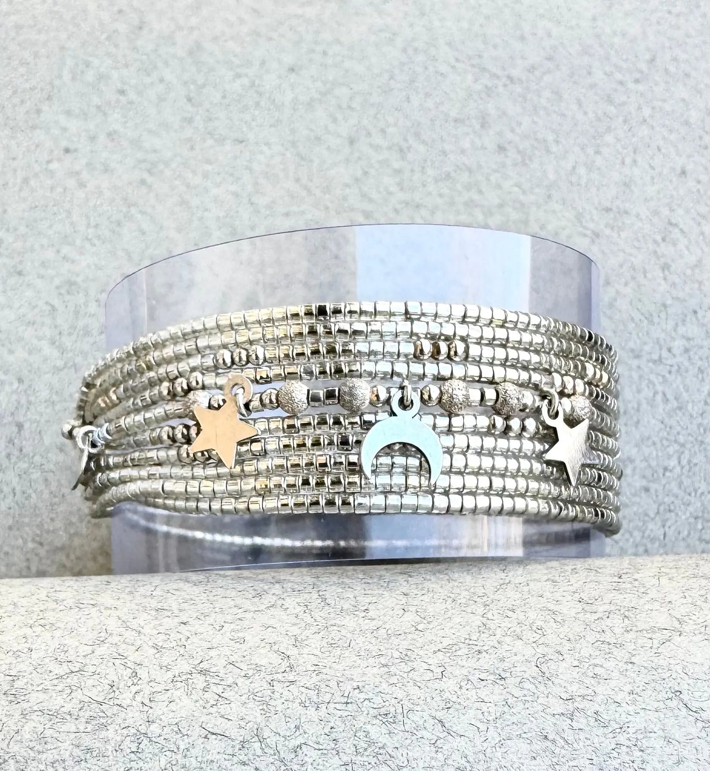 Bracelet multi tours Argent 925 "STARDUST " - Mahana Bijoux