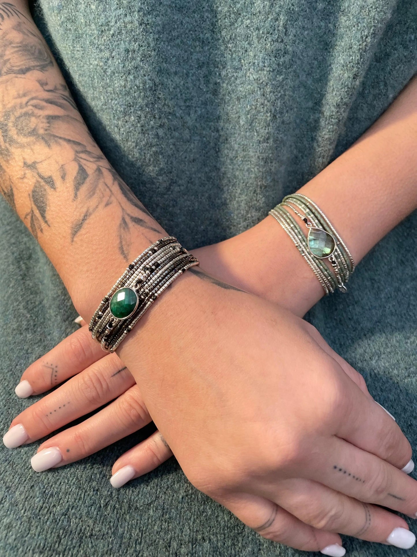 Bracelet multi tours en argent 925 “Esmée ” - Mahana Bijoux