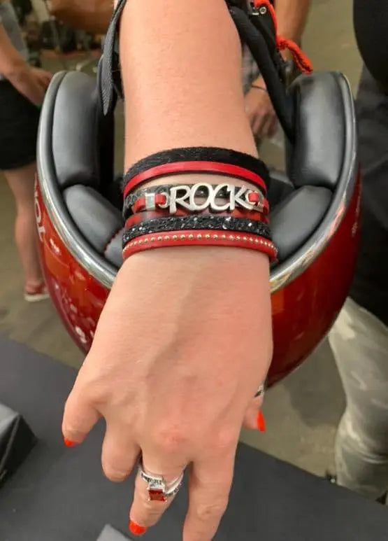 Bracelet Rock en cuir rouge “Rolling S“ - Mahana Bijoux