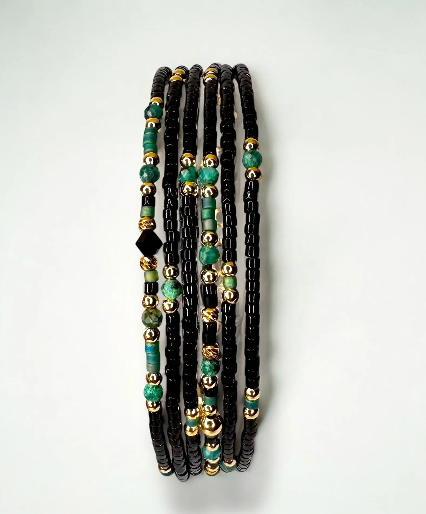 Bracelet 2 tours en vermeil et turquoise