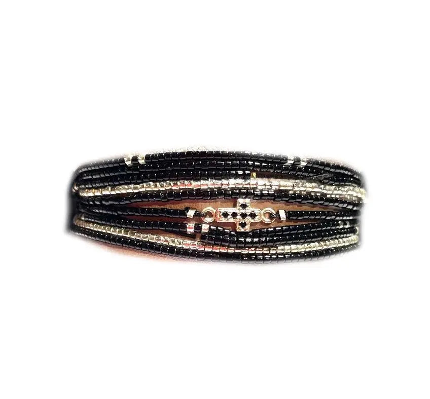 Manchette multi rangs en Argent 925 "LOURDES II " - Mahana Bijoux