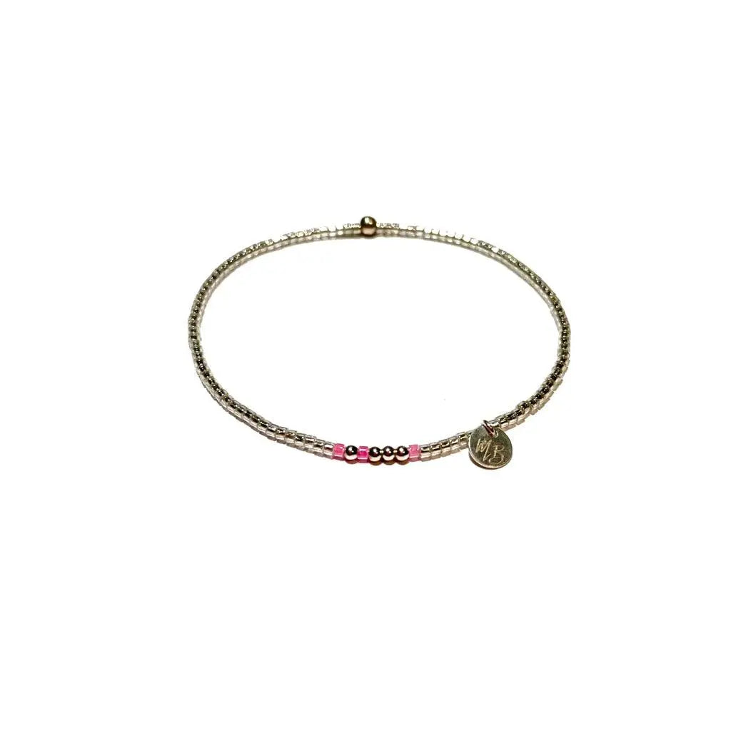 Bracelet Elastique Argent 925 Pink - Mahana Bijoux