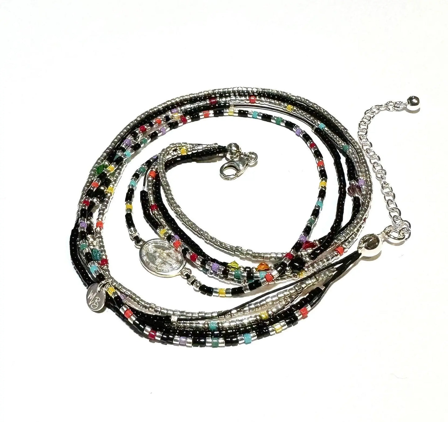 Bracelet multi tours en argent “Rainbow Virgin” - Mahana Bijoux